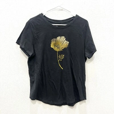 OLD NAVY WOMENS TEE T-SHIRT FLORAL PRINT NATURE OUTDOORS NORMCORE SZ L - Image 1 of 4