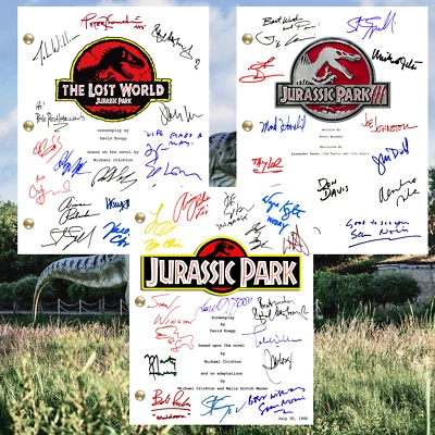 Jurassic Park Signed Autograph Scripts Collection Reprints 3 Complete Scripts - Image 1 of 4