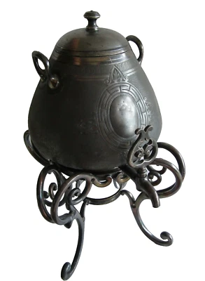 Ancien Samovar en Métal argenté, décor ciselé SILVER PLATED SAMOVAR - Photo 1/2