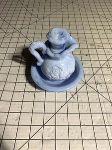 Vintage Avon Schaumbad milchig blau Glas Krug & Schüssel Set B391 - Bild 1 von 3