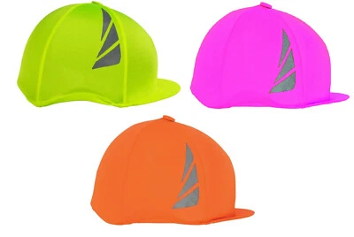 HyViz Reflektor reflektierende Jokey Totenkopf Kappe Helm Mütze Abdeckung gelb/orange/pink