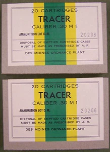 DES MOINES KAMPFMITTEL CAL. .30 M1 TRACER WWII NEW REPLICA 20 ROUND AMMO BOXEN - Bild 1 von 12