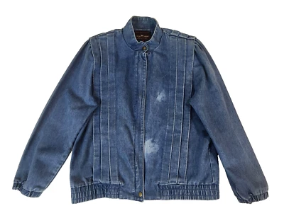 Chaqueta de mezclilla plisada azul grande vintage años 80 Sergio Valente para mujer #1971 Foto 1 de 4