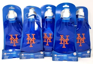 BRAND NEW LOT SET OF 5 New York Mets FOLDABLE WATER BOTTLE GAMEDAY! - Picture 1 of 1