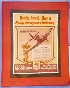 WW II SBD-3 Dauntless, Mobilgas, Magazine Advertisement Mounted Page - Picture 1 of 4