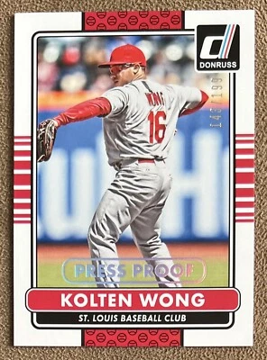 Kolten Wong 2015 Donruss Press Proof Silver #159 /199 Numbered Parallel Cardinal - Image 1 of 2