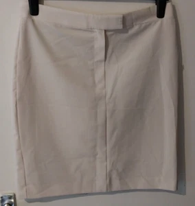 Mango Suit Pencil Skirt Womens UK 14 Cream Front Closure Back Slit Detail Co Ord - Picture 1 of 10