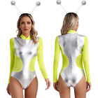Womens Costume Long Sleeve Bodysuit Stage Show Astronaut Party Leotard Holiday