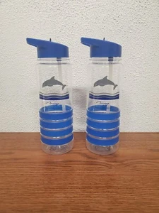 Kitchen - Lot of 2 Water Bottles - Mirage Hotel and Casino Dolphin Habitat 24oz - Picture 1 of 8