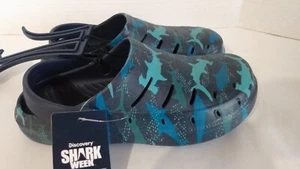 Rugged Shark Youth Size 3 Shark Week Navy Shark Comfort Clog - Picture 1 of 7