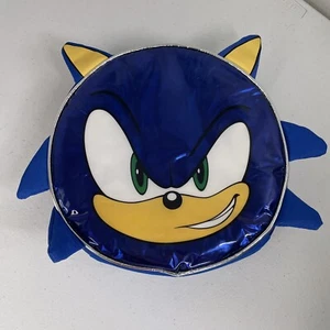 Sonic The Hedgehog Lunch Box 9” Circle SEGA Kids Zip Up Soft Bag Blue Handle - Picture 1 of 5