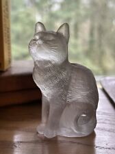 Vintage Mosser Style Rare Lancaster Glass Sitting Cat Figurine