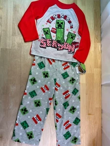 New Boy's Minecraft Holiday PJ Set Sz 6 says Tisssssssss The Season-has Creeper* - Picture 1 of 3