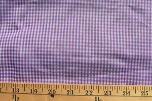 PURPLE  & WHITE  CHECKS  1/16 INCHES WIDE    POLYESTER  FABRIC   BY THE YARD - Picture 1 of 2