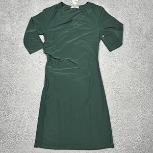 Jon & Anna Dress Womens Medium 3/4 Sleeve Wrap Top Bodycon Green Knee Length - Picture 1 of 11