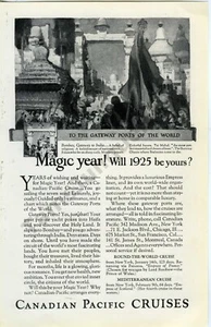 1924 Canadian Pacific Cruises World Travel PRINT AD Nearly 100 years old (3367) - Picture 1 of 1