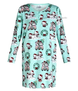 Hello Kitty Nightgown Christmas Pajamas Women Size XS- 3X Plus Sleep Shirt Socks - Picture 1 of 5