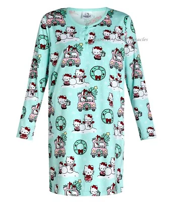 Camisón Hello Kitty Navidad Pijama Mujer Talla XS-3X Plus Camisa para Dormir Calcetines Foto 1 de 4