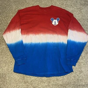Disney Spirit Jersey XL American Original Red White Blue Tie-Dye Mickey Mouse - Picture 1 of 7
