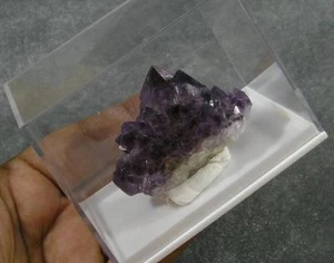 Kaktus Geist Quarz Amethyst Kristall Cluster Präparat 5,4 x 3,6 x 2,4 cm 57,7 gm - Bild 1 von 10