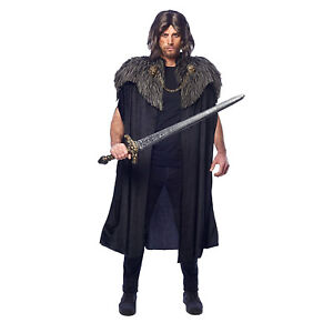Adult Mens Cape Medieval Gothic Game Of Thrones Snow Halloween Costume Accessory