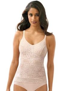 Bali Lace 'N Smooth Camisole Top Shapewear Firm Control Top Tank Shaper 8L12 - Picture 1 of 22