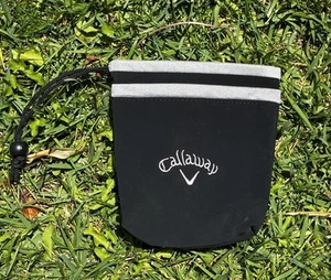 Callaway Golf Valuables Bag Cinch Pouch Keys Balls Money Accessories Black Gray - Picture 1 of 2