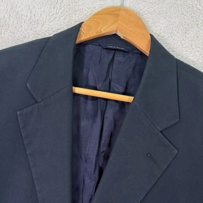 Brooks Brothers Mens 41R Blazer Jacket Navy Blue Cotton Blend 2-Button Preppy - Image 1 of 4