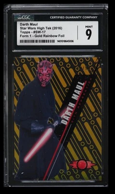 2016 Star Wars Topps High Tek Darth Maul 30/50 CGC 9 #SW-17 Gold Rainbow Foil - Image 1 of 2