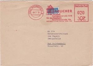 1951 Germany cover sent from Munchen to Bad Reichenhall - Picture 1 of 2