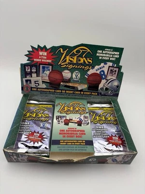 Caja de firmas Visions 1996 abierta con 10 paquetes - Serie de tarjetas de autógrafo Foto 1 de 4