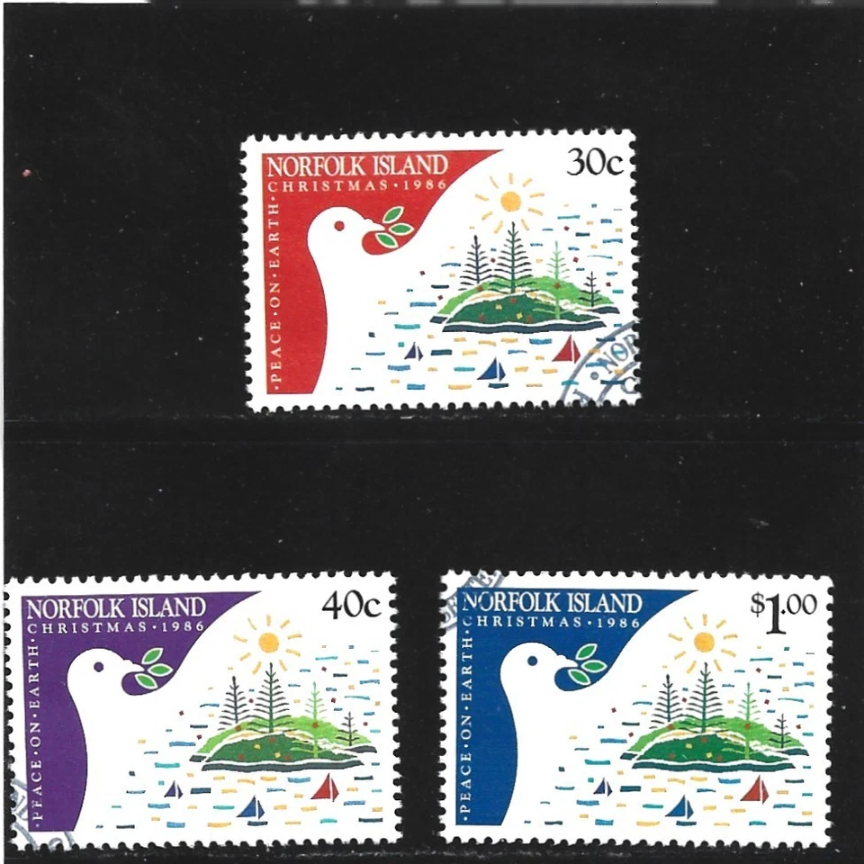 Norfolk Island 1986 Navidad Set de 3 CTO Foto 1 de 1
