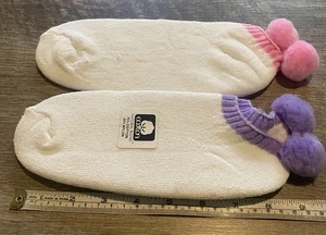 Calcetines Acrílicos De Colección Pom Pom Azul Tenis 7-9 NOS Para Mujer Corte Bajo Años 80 90 Blanco - Imagen 1 de 5