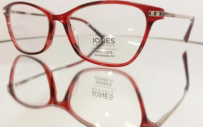 JONES NEW YORK VJON781 BORGOÑA Anteojos Plástico Nuevo 57-16-145 Ajuste Extendido Foto 1 de 4