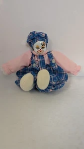 Porcelain Faced Clown Doll Sand Filled Body 10" Tall Vintage - Picture 1 of 7