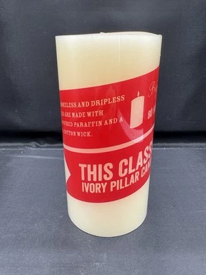 Trader Joe's Sin Perfume Marfil Sin Humo Sin Goteo Pilar Vela Algodón Mecha Nuevo Foto 1 de 4