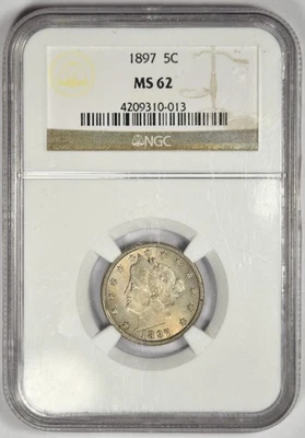 1897 LIBERTY NICKEL ~ NGC MS62 - Image 1 of 4