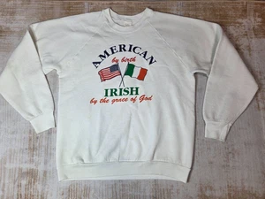 American Irish Sweatshirt Mens Large Fruit of the Loom USA Made Vtg 90's - Picture 1 of 7