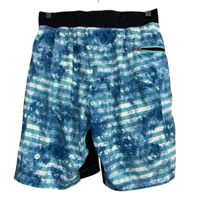Pantalones cortos Lululemon para hombre azul medio T.H.E. Corto Forrado 9" Correr Atlético  Foto 1 de 4