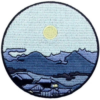 Embroidered Patches Iron on Sew on Patch Transfers Badges Appliques Sky Sea Moon - Image 1 of 4