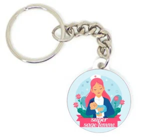 Porte clé badge super sage femme infirmière idée cadeau maternité bébé medecin - Picture 1 of 2