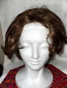 Kanekalon Wig Women Short Curly Light Chestnut Modacrylic Fiber - Picture 1 of 10