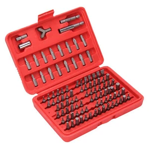100 PIECE SECURITY SCREWDRIVER TAMPERPROOF TORX HEX BIT SET CHROME VANADIUM NEW - Picture 1 of 6