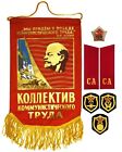 Original Lenin Wimpel Sowjetrussland Flagge Medaille Hammer Sichel Patch