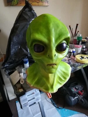 Adult Halloween Party  Alien Mask Horror Headwear UFO Latex Cosplay Costume  - Image 1 of 3