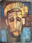 R. Freund Wood Abstact Art Mans Face Closed Eyes Frame Kunft-Schaefer 58