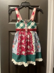 Matilda Jane Heart to Heart Land of Sweets Knot Mixed Print Dress Size 6 - Picture 1 of 6
