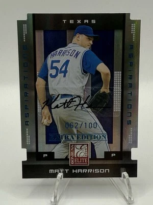 2008 Donruss Elite Blue Aspirations Auto Matt Harrison 62/100 Texas Rangers - Image 1 of 2