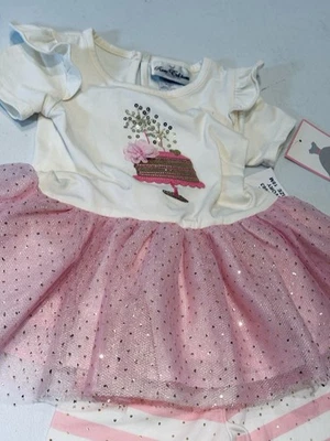 Tutú Pastel Cumpleaños Niñas 2 Piezas Ediciones Raras 18 Meses Rosa Nuevo Con Etiquetas Foto 1 de 4