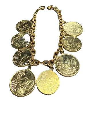 Monedas de Euro Italianas Oro 18K Vermeil Plata de Ley Dije Pulsera Eslabón Veronés Foto 1 de 4